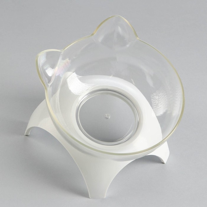 Миска прозрачная на белой подставке 10 х 12 х 13,5 см Миска прозрачная на белой подставке 10 х 12 х 13,5 см