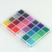 Набор для создания украшений, 24 цвета, размер 1 штуки: 3 мм., леска, ножницы, фурнитура Набор для создания украшений, 24 цвета, размер 1 штуки: 3 мм., леска, ножницы, фурнитура