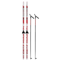 Комплект лыжный: пластиковые лыжи 200 см без насечек, стеклопластиковые палки 160 см, крепления NN75 мм, цвета МИКС Комплект лыжный: пластиковые лыжи 200 см без насечек, стеклопластиковые палки 160 см, крепления NN75 мм, цвета МИКС