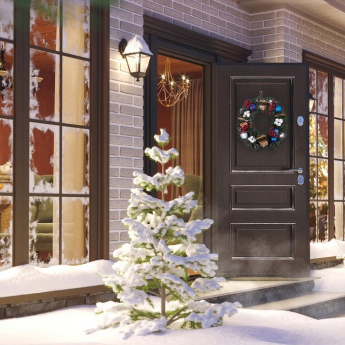 Новый год. Венок праздничный «Морозное утро»,45 см, ручная работа Новый год. Венок праздничный «Морозное утро»,45 см, ручная работа