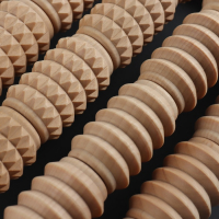 Массажёр для спины и стоп &laquo;Барабаны&raquo;, 23 &times; 17 &times; 7 см, деревянный, 5 комбинированных рядов