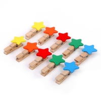 Набор для фото и декора "Цветные звёзды", в наборе прищепки 10 шт., верёвка &mdash; 100 см, прищепка: 4 &times; 0,7 &times; 1 см