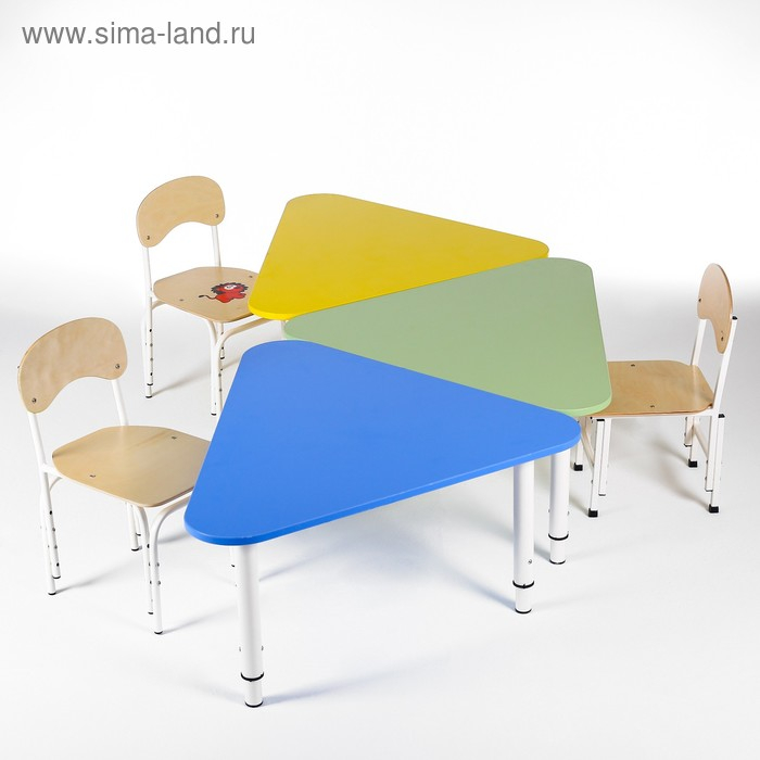 Стол Треугольник растущий гр.0-3 на металлокаркасе, Желтый