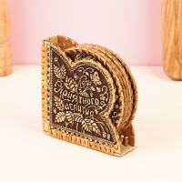 Набор подставок под горячее "Чаепитие", береста Набор подставок под горячее "Чаепитие", береста