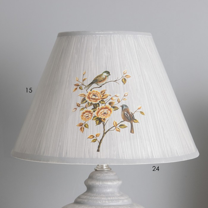 Лампа настольная "Птица в цветочном саду" серая Е14 220В 35,5х24,5х24,5 см