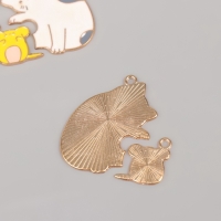 Декор для творчества металл, эмаль "Котик с мышкой" набор 2 шт 3,3х3 см Декор для творчества металл, эмаль "Котик с мышкой" набор 2 шт 3,3х3 см