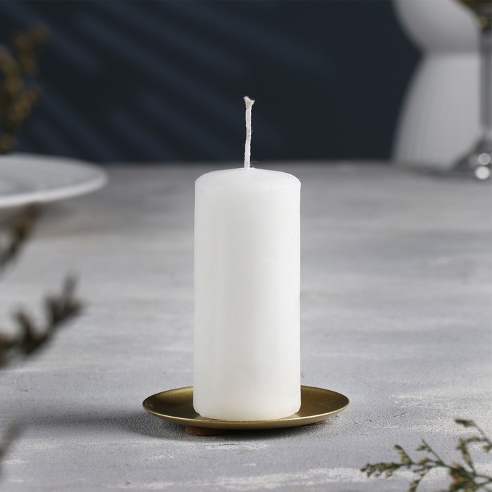 Подсвечник Подсвечник "Тарелка 76" металл на одну свечу, 7,6х7,6 см, золотой