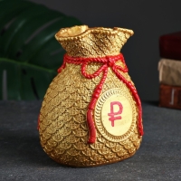 Копилка "Мешок денег" рубль красный, золото, 15 см Копилка "Мешок денег" рубль красный, золото, 15 см