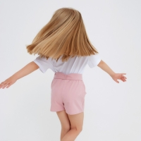Шорты для девочки с поясом KAFTAN, размер 34 (122-128), цвет пудра Шорты для девочки с поясом KAFTAN, размер 34 (122-128), цвет пудра