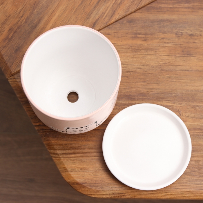 Горшок цветочный "Мяун"  1,6 л, розовый