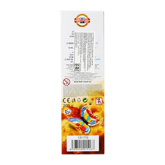 Пластилин 10 цветов, Koh-I-Noor Детский, 200 г, европодвес Пластилин 10 цветов, Koh-I-Noor Детский, 200 г, европодвес