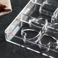 Форма для конфет и шоколада «Мерси», 8 ячеек, 20×12×2,5 см, цвет прозрачный Форма для конфет и шоколада «Мерси», 8 ячеек, 20×12×2,5 см, цвет прозрачный