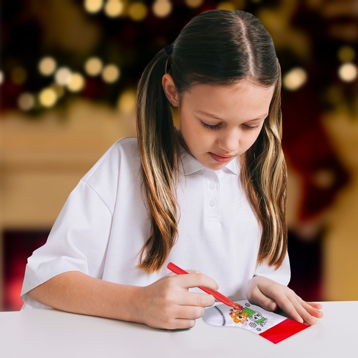 Набор для творчества &laquo;Раскрась новогодний сапожок&raquo;, с фломастерами, 3+