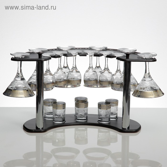 Мини-бар 18 предметов: мартини 190 мл + рюмка 55 мл + стопка 50 мл