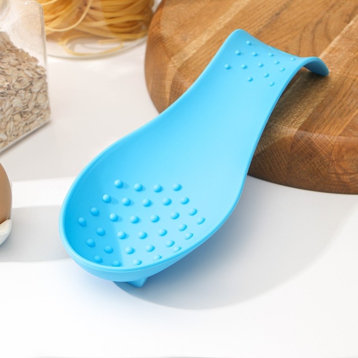 Подставка под ложку Доляна &laquo;Горох&raquo;, 24,5&times;9,5 см, цвет синий