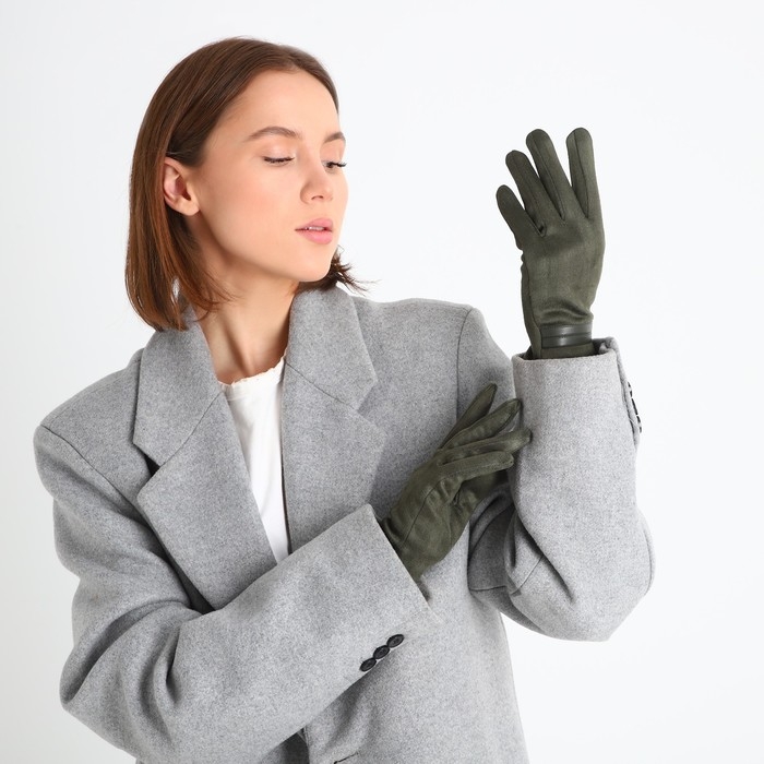 Перчатки женские, безразмерные, без утеплителя, цвет хаки Перчатки женские, безразмерные, без утеплителя, цвет хаки