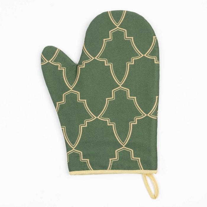 Новый год. Набор "Gold ornament" варежка-прихватка 20х28см, прихватка 19х19см, 100% хл, ватин 250г/м2