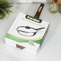 Сковорода &laquo;Гранит&raquo;, d=22 см, съёмная ручка, стеклянная крышка, антипригарное покрытие, цвет коричневый