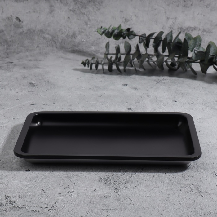 Подставка для хранения косметических принадлежностей, нержавеющая сталь, 18 &times; 12,5 &times; 1,5 см, цвет чёрный