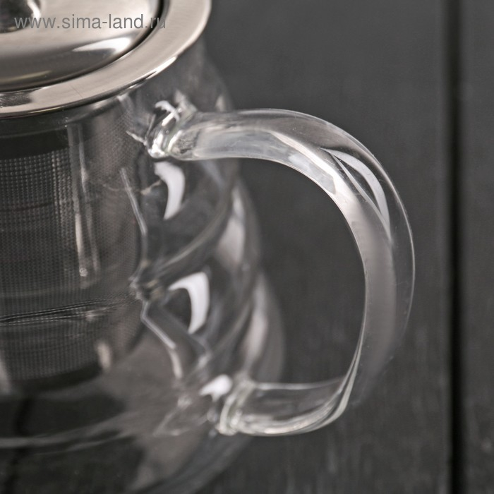 Чайник стеклянный заварочный с металлическим ситом &laquo;Бриз&raquo;, 600 мл