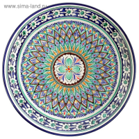 Ляган Риштанская Керамика "Узоры", 37 см, синий Ляган Риштанская Керамика "Узоры", 37 см, синий