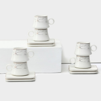 Набор керамический кофейный &laquo;Мейси&raquo;, 12 предметов: 6 чашек 100 мл, 6 блюдец d=11 см, цвет белый