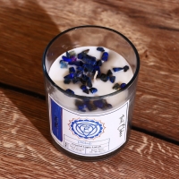 Свеча соевая "7 чакр" с кристаллами, 200 гр, Вишудха Свеча соевая "7 чакр" с кристаллами, 200 гр, Вишудха