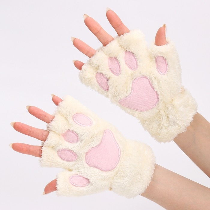 Карнавальный аксессуар Карнавальный аксессуар "Кошачьи лапки" цвет белый