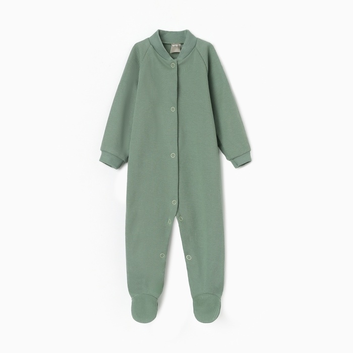 Комбинезон детский с закрытыми ножками, цвет зеленый, рост 56 см