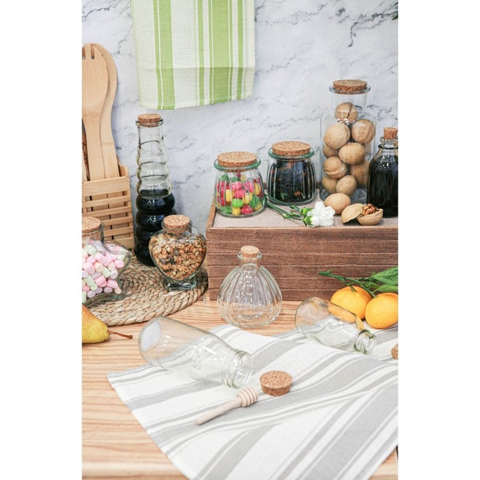 Набор стеклянных баночек для сыпучих продуктов с пробковой крышкой Доляна &laquo;Парфе&raquo;, 100 мл, 5,7&times;7 см, 12 шт