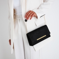 Сумка-клатч на магните, цвет чёрный