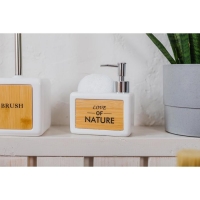 Дозатор для моющего средства с подставкой для губки SAVANNA &laquo;Природа&raquo;, 450 мл, цвет белый