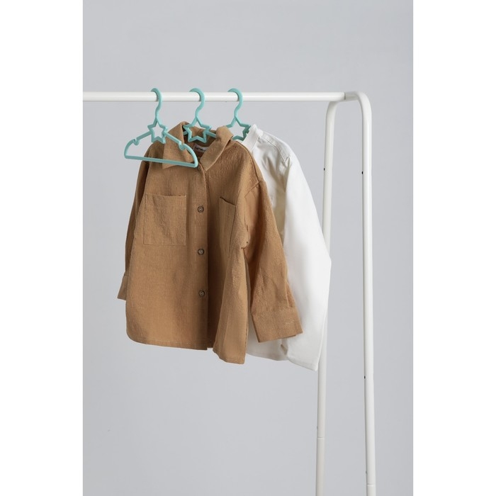 Плечики - вешалки для одежды Доляна «Звезда», 26,5×13,5 см, 6 шт, детские, цвет голубой Плечики - вешалки для одежды Доляна «Звезда», 26,5×13,5 см, 6 шт, детские, цвет голубой