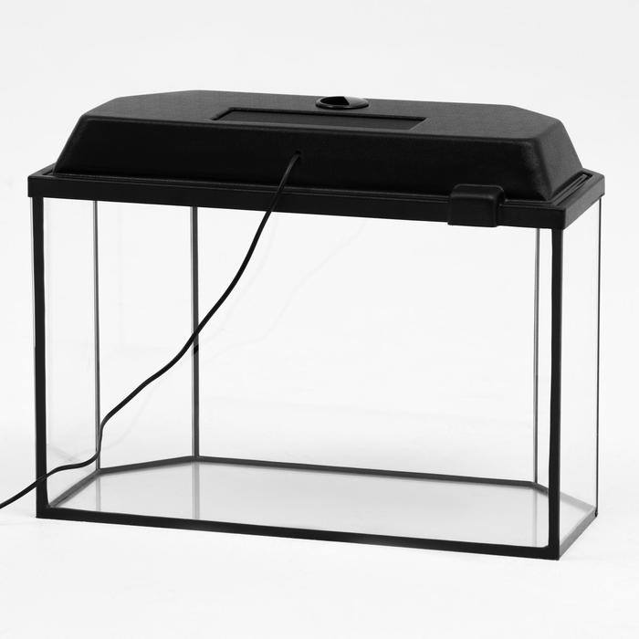 Аквариум "Панорамный" с крышкой, 60 литров, 64 х 26,2 х 36 см, чёрный