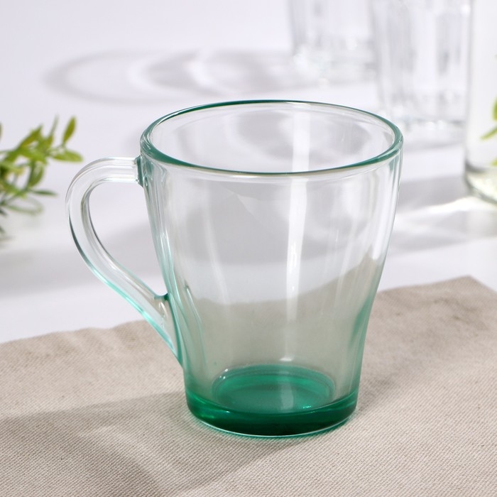 Кружка стеклянная «Джем», 250 мл, цвет зелёный Кружка стеклянная «Джем», 250 мл, цвет зелёный