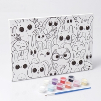 Картина по номерам для детей «Забавные зайчата», 20 х 30 см Картина по номерам для детей «Забавные зайчата», 20 х 30 см