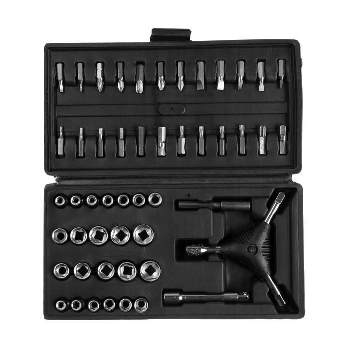 Набор инструментов в кейсе ТУНДРА, автомобильный, 1/4 Набор инструментов в кейсе ТУНДРА, автомобильный, 1/4", 50 предметов