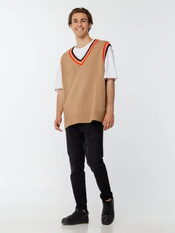 Жилет оверсайз унисекс Cornell в сумке, бежевый, размер L/XL