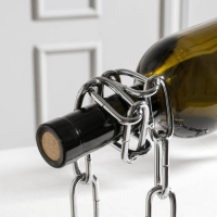 Подставка для бутылки Доляна &laquo;Цепь&raquo;, 18&times;12&times;20 см, цвет хром