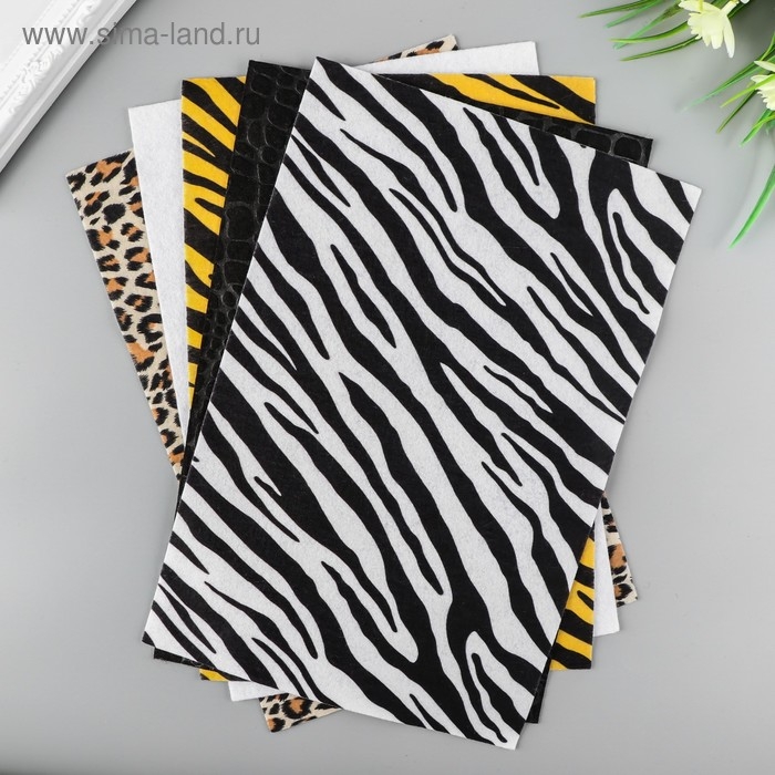 Фетр "BLITZ" 1 мм, мягкий 20х30 см &plusmn; 2 см (набор 5 шт) ассорти FCR10 №1