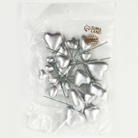 Набор топперов «Сердечки», 12 см, цвет серебро Набор топперов «Сердечки», 12 см, цвет серебро