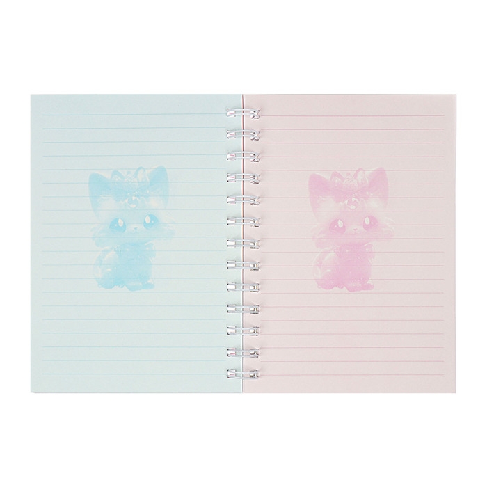 Записная книжка подарочная на гребне 80л,линия, цветной блок,обложка ПВХ 3D Кошка(17,6х13,5см)   105