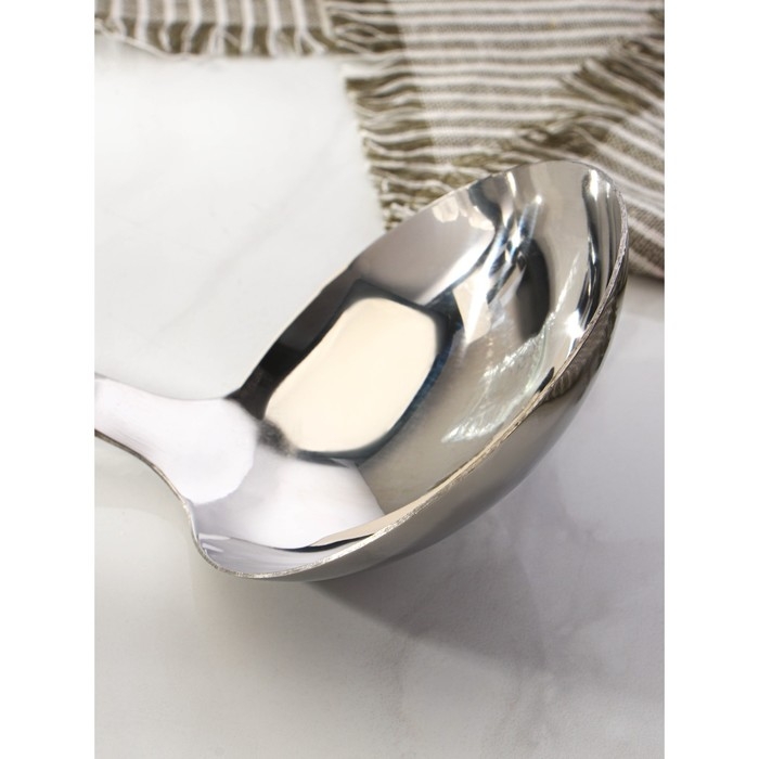 Половник из нержавеющей стали Доляна Home, 90 мл, 34&times;10 см, толщина 3 мм, цвет серебряный