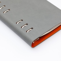 Ежедневник недатированный А5, 120 листов на кольцах FIRENZE, обложка искусственная кожа, блок 70г/м2, серый