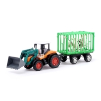 Трактор инерционный «Фермер», с прицепом и животными, МИКС Трактор инерционный «Фермер», с прицепом и животными, МИКС