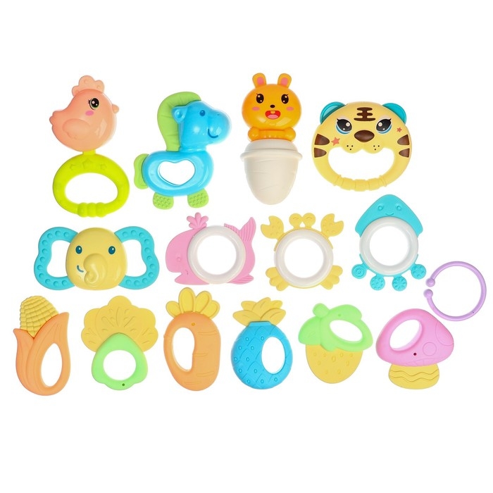 Набор погремушек &laquo;Беби&raquo;, с эластичными элементами, 12 шт., Крошка Я