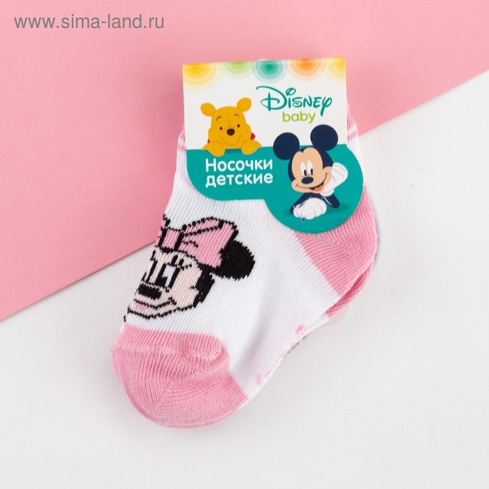 Набор носков Минни Маус, 2 пары, 8-10 см Набор носков Минни Маус, 2 пары, 8-10 см