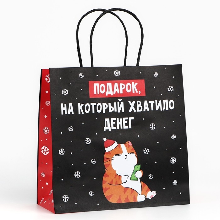 Пакет подарочный новогодний &laquo;Подарок&raquo;, 22 х 22 х 11 см