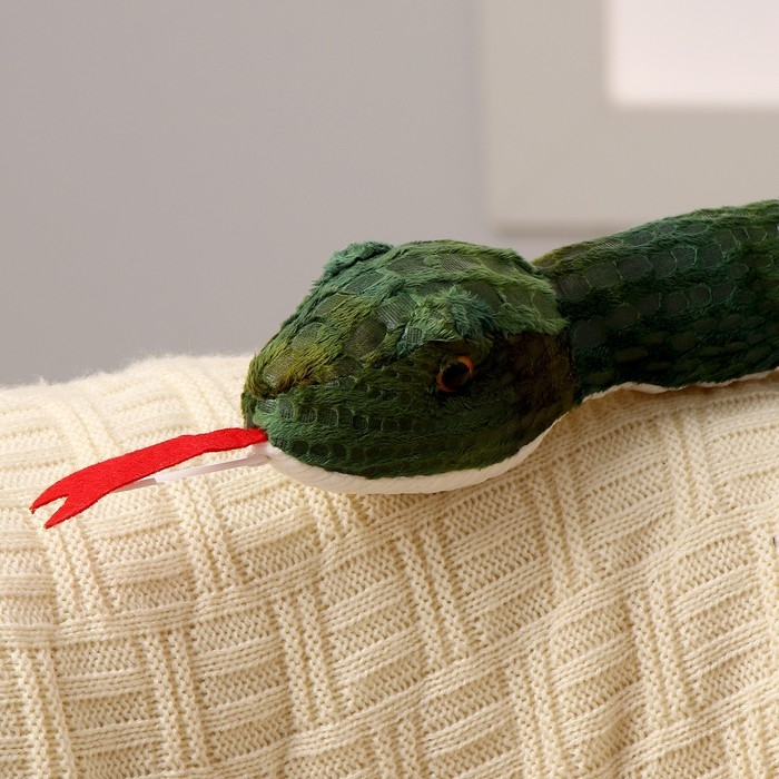 Мягкая игрушка &laquo;Змея&raquo;, зелёная с белым животиком, 95 см