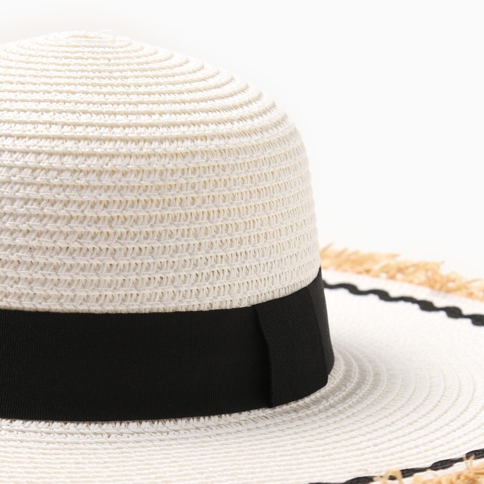 Шляпа женская MINAKU, цв.белый, р-р 58 Шляпа женская MINAKU, цв.белый, р-р 58